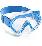 Aegend Kids Swim Goggles Snorkel Diving Goggles with Nose Cover for Kids 3-15, Knitted Fabric Str...