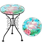 baterysu Small Outdoor Patio Side Table, 14”Round End Table Patio Accent Table Bistro Coffee Tabl...