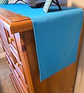 FOLINS&HOME Teal Table Runner 48 Inches Long - Decorative Waterproof 210GSM Runner Table Cloth, W...