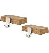 Mulbozy Christmas Stocking Holder for Mantle Set of 2, Light Wood Grain Christmas Stocking Hanger...