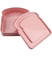 Sandwich Container, Pink Toast Shape Food Storage Box for Family or Kitchen Food Storage (5.12 * ...