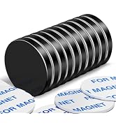 DIYMAG 10 Pack Strong Magnets with Double Sided Adhesive, 1.26" x 0.12" Round Permanent Powerful ...