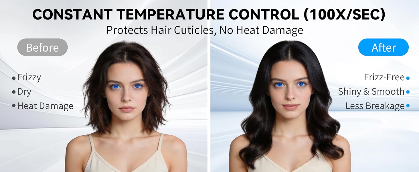 Hair dryer 100x/sec constant temperature control for frizz-free, shiny, damage-free hair
