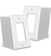 CML Mid-Size Decorator Wall Plates, 20 Pack Electrical Outlet Receptacle Covers, 1-Gang Switch Pl...