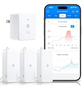 GoveeLife 2.0 WiFi Hygrometer Thermometer 3 Pack, Smart Humidity Temperature Sensor with App Noti...