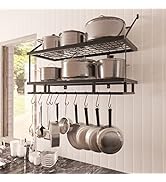 KES 30-Inch Kitchen Pot Rack - Mounted Hanging Rack for Kitchen Storage and Organization- Matte B...