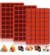 Wilewir 3Pcs Square Truffles Chocolate Molds, 40-Cavity Square Silicone Mold for Truffles Chocola...