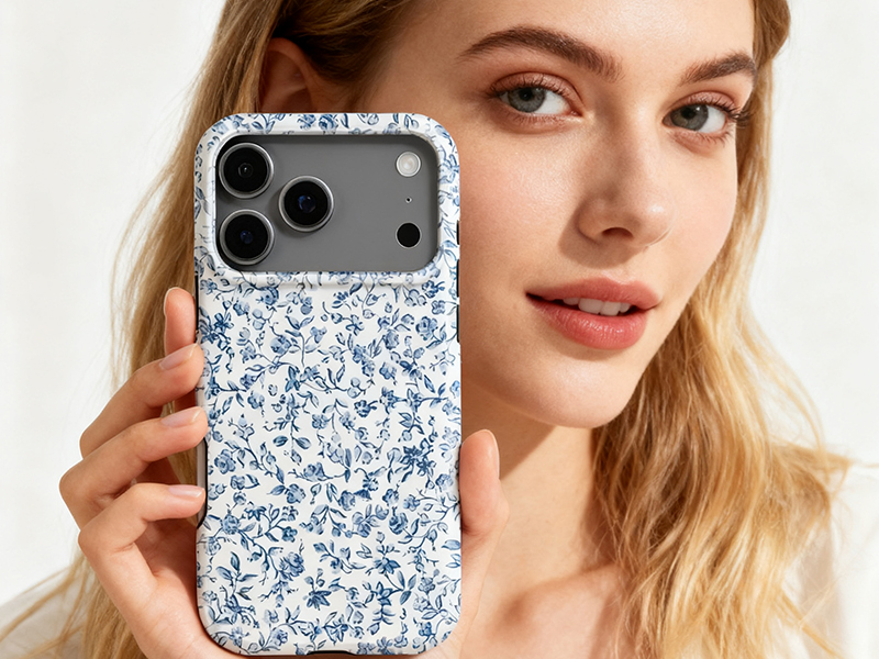 blue floral magfase phone case