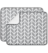 SUBEKYU Dish Drying Mat for Kitchen Counter, Absorbent Microfiber Dishes Drainer Mats/Rack Pads, ...