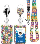 Cute Dog Badge Holder Lanyard ID Card Holders Detachable Name Tag Clips Cute Funny Nurse Teacher ...