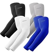 YQXCC 4 Pairs Arm Sleeves, Cooling UV Sun Protection Sports Compression Sleeves for Men Women, Go...