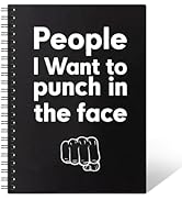 THEBESTU People I Want To Punch In The Face 160 Pages Hardcover Blank Spiral Notebook, Funny Sarc...