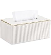 GORESE Rectangle Tissue Box Cover for Kleenex, PU Leather Tissue Box Holder, Rectangular Decorati...