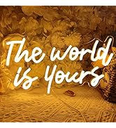 SYLHOME The World Is Yours Led Neon Light Sign Cool Bedroom Game Kids Room Wall Decor Sign Birthd...