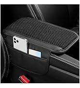 KIFIDAN Center Console Cover with 2 Storage Bag,Leather Car Center Console Organizer for Height-E...