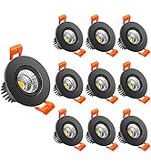 LightingWill 2inch LED Dimmable Downlight, 3W COB Recessed Ceiling Light, Warm White 3000K-3500K,...