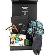 Stage Rocker Guitar Accessories Gift Box for Acoustic & Electric Guitars, Premium Guitar Strap, P...