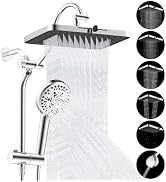 Hibbent Upgraded cUPC Certified 13'' Shower Head Combo, High Pressure 5 Spray Rainfall Showerhead...