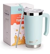 Mollcity Kids Tumbler with Handle 20 oz Stainless Steel Double Wall Vacuum Insulated Travel Coffe...