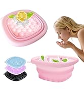 EBIGIC Face Bowl for Ice with Built-in IceTray,Collapsible Silicone Face Ice Bowl – Cold Plunge T...