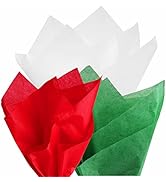 PMLAND Gift Wrapping Tissue Paper - Red Green White Christmas Assorted - 20 Inches x 26 Inches 60...