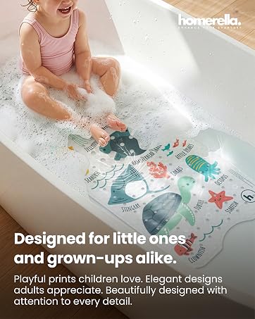 homerella bath mat non-slip anti-mold shower mat family bathroom safe for kids and adults