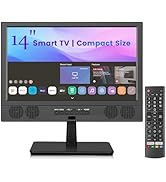 Feihe 14 Inch Small Smart TV, HD LED Flat Screen Smart TV with ATSC Tuner/HDMI/USB/AV for Kitchen...