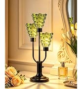 TECHYAP Mid Century Modern Black Glass Table Lamp Dimmable Vintage Lamp | Nightstand Desk Lamp wi...