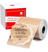 Phomemo Thermal Labels-Brown Round Kind of Flower Shaped 1.96" x 1.96"(50x50 mm) for Barcode,Addr...