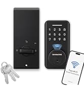 BAMoONE Smart Wi-Fi Fingerprint Deadbolt Lock, Keypad, Matte Black | Fingerprint, Keypad, Smart L...
