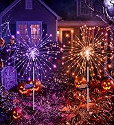 btfarm 2 Pack Orange & Purple Solar Firework Lights