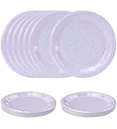 SietDESEO 50 PCS Iridescent Light Purple Paper Plates 7 Inch Dessert Plates Holographic Lavender ...