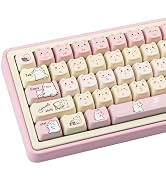 COOMICKEY Pink Keycaps 140 Keys Dye Sub Key Cap Mao Profile Cute Cat Keycaps Custom Keyboard Key ...