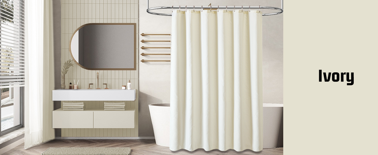 cream shower curtain