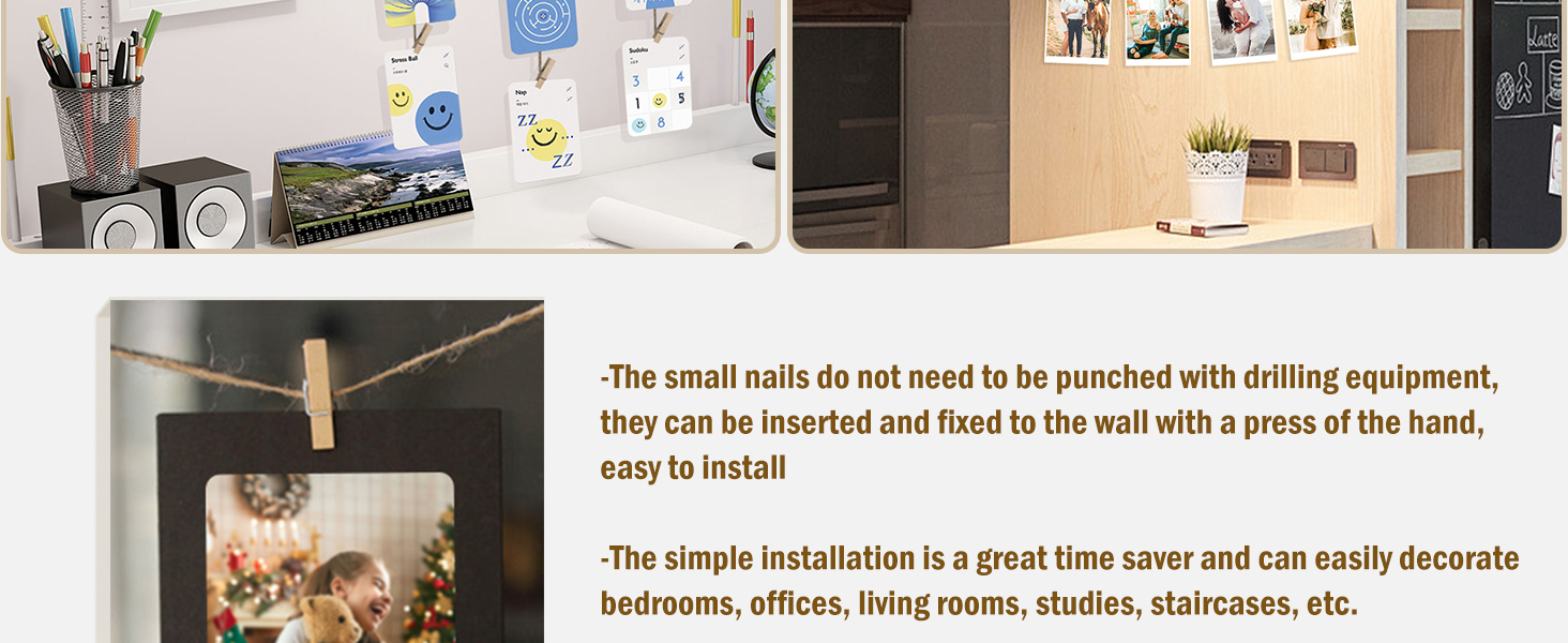 Photo Hanging Display with 50 Photo Clips