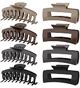 TOCESS 8 Pack Neutral Matte Big Claw Clips for Thick Hair, 4.3 Inch Large Hair Claw Clips for Wom...