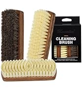 MAXIMILIAN Shoe Shine Brush Kit Horsehair Brushes for Polishing Crepe Suede Shoes Brush Soft Bris...