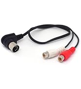 ELNONE 90 Degree RCA Plug to 5Pin Adapter Cable,Professional 5-Pin Din Male to 2-RCA Female Plug ...