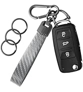 OHKYOOT Leather Car Key chain,Carabiner Clip Key Fob Keychain for Home Car Keys Women Men