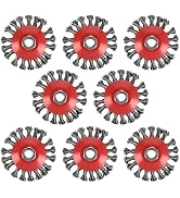 8 Pack 4 Inch Twist Knotted Wire Wheel Brush for 4-1/2" Angle Grinder, Wire Wheels for Angle Grin...