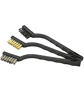 ABN 7in Mini Wire Detail Brush 3pc Set – Nylon, Brass, Stainless Steel – Metal Detail Brushes for...