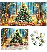 Ginfonr 1000 Piece Jigsaw Puzzles for Adults -«Luminous Christmas Waltz»Irregular Shaped for Chal...