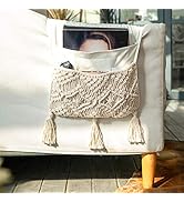 Mkono Macrame Sofa Armrest Organizer Remote Control Holder Couch Bedside Armchair Caddy Storage B...