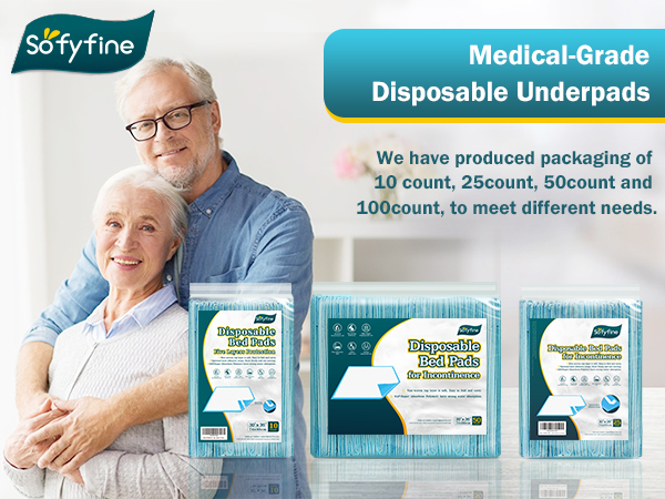 30 x 36 Ultra 80 Grams Super Absorbent Bed Pads for Incontinence