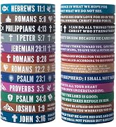 QEERBSIN (24-Pack Christian Bible Verses Silicone Bracelets - Bulk Scripture Silicone Wristbands ...