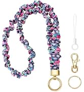 Stretchy Lanyard for ID Badges,Teacher Lanyard for Keys, Cute Neck Lanyard for Women (Wildflower)