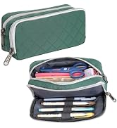 Della Gao Pencil Case Large Capacity Pencil Pouch Soft Quilted Pen Bag Office Stationery Organize...