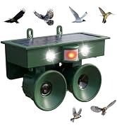 Solar Bird Repeller Outdoor, Woodpecker Deterrent Device for Patio | Ultrasonic Pigeon Waterproof...