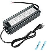 inShareplus 12V 300W Power Supply, AC 80-265V to DC 12 Volt 25A IP67 Waterproof LED Power Supply,...