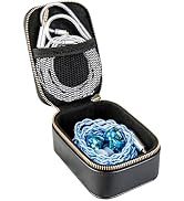 EZ EAR TRI Xuanwu PU Large Zippered Earphone Storage Bag IEM Case with Mesh Pocket,Water-Resistan...